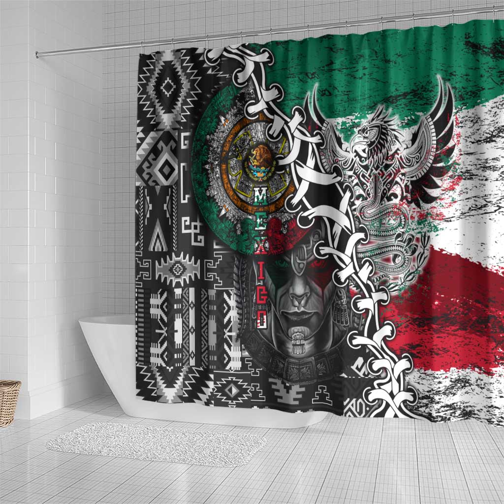 Aztec Warrior Mexican Shower Curtain Aztec Calendar Coat of Arms