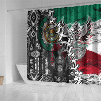 Aztec Warrior Mexican Shower Curtain Aztec Calendar Coat of Arms