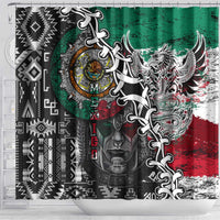 Aztec Warrior Mexican Shower Curtain Aztec Calendar Coat of Arms