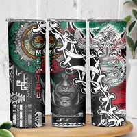 Aztec Warrior Mexican Skinny Tumbler Aztec Calendar Coat of Arms