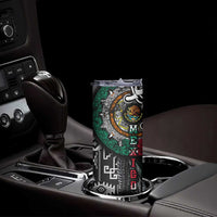 Aztec Warrior Mexican Skinny Tumbler Aztec Calendar Coat of Arms