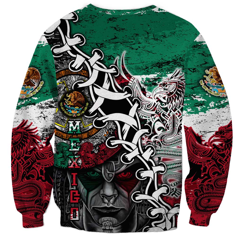 Aztec Warrior Mexican Sweatshirt Aztec Calendar Coat of Arms