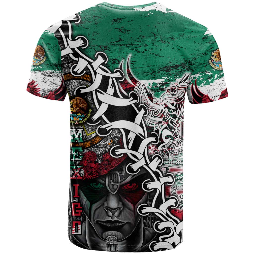 Aztec Warrior Mexican T Shirt Aztec Calendar Coat of Arms