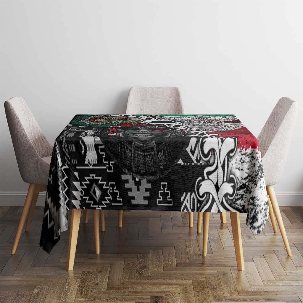 Aztec Warrior Mexican Tablecloth Aztec Calendar Coat of Arms