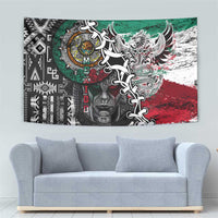 Aztec Warrior Mexican Tapestry Aztec Calendar Coat of Arms