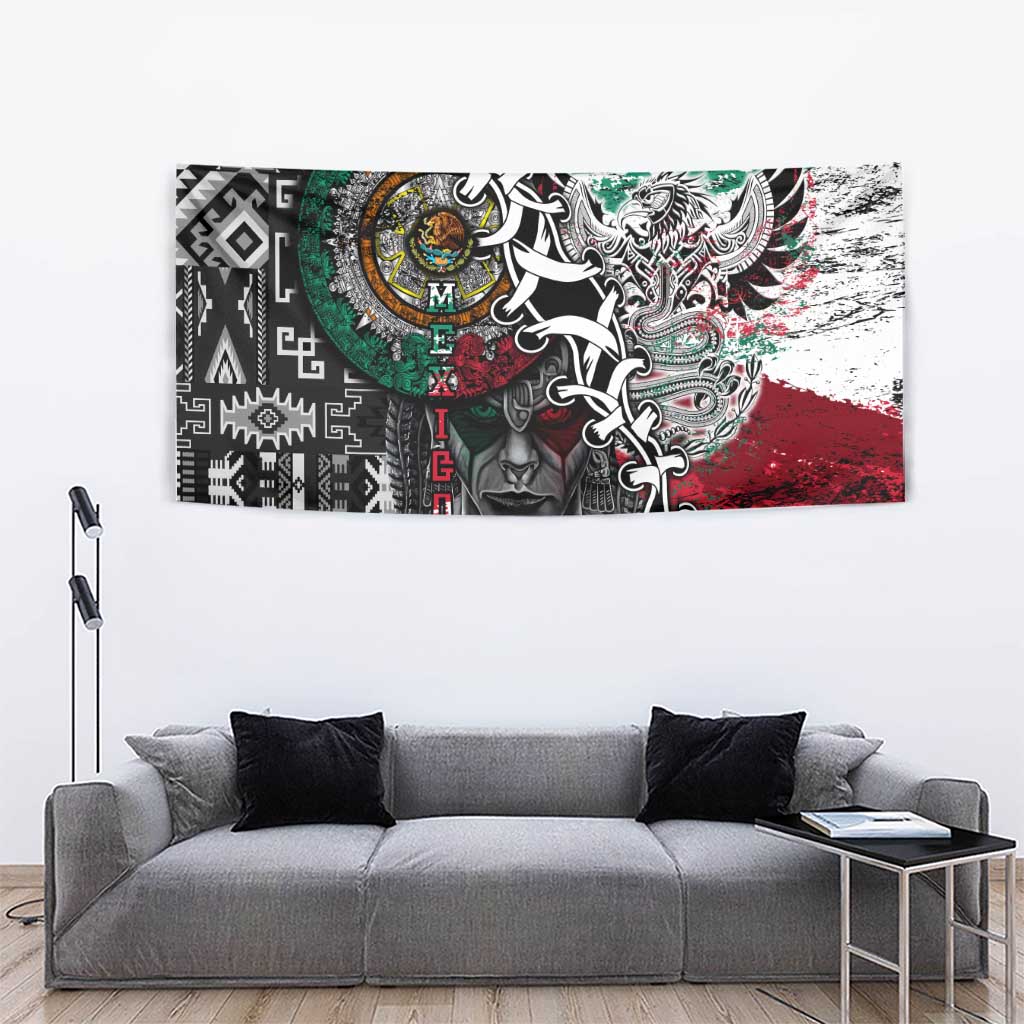 Aztec Warrior Mexican Tapestry Aztec Calendar Coat of Arms