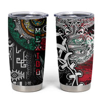 Aztec Warrior Mexican Tumbler Cup Aztec Calendar Coat of Arms