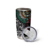 Aztec Warrior Mexican Tumbler Cup Aztec Calendar Coat of Arms