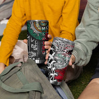 Aztec Warrior Mexican Tumbler Cup Aztec Calendar Coat of Arms