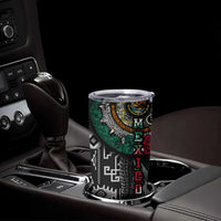 Aztec Warrior Mexican Tumbler Cup Aztec Calendar Coat of Arms
