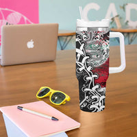 Aztec Warrior Mexican Tumbler With Handle Aztec Calendar Coat of Arms