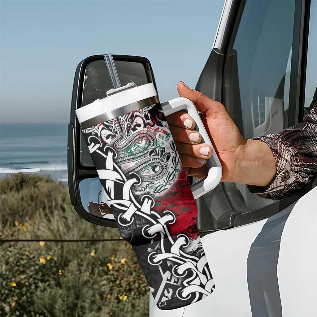 Aztec Warrior Mexican Tumbler With Handle Aztec Calendar Coat of Arms