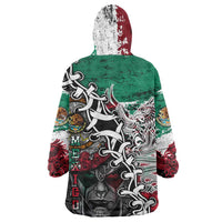 Aztec Warrior Mexican Wearable Blanket Hoodie Aztec Calendar Coat of Arms