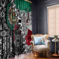 Aztec Warrior Mexican Window Curtain Aztec Calendar Coat of Arms