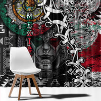 Aztec Warrior Mexican Window Curtain Aztec Calendar Coat of Arms