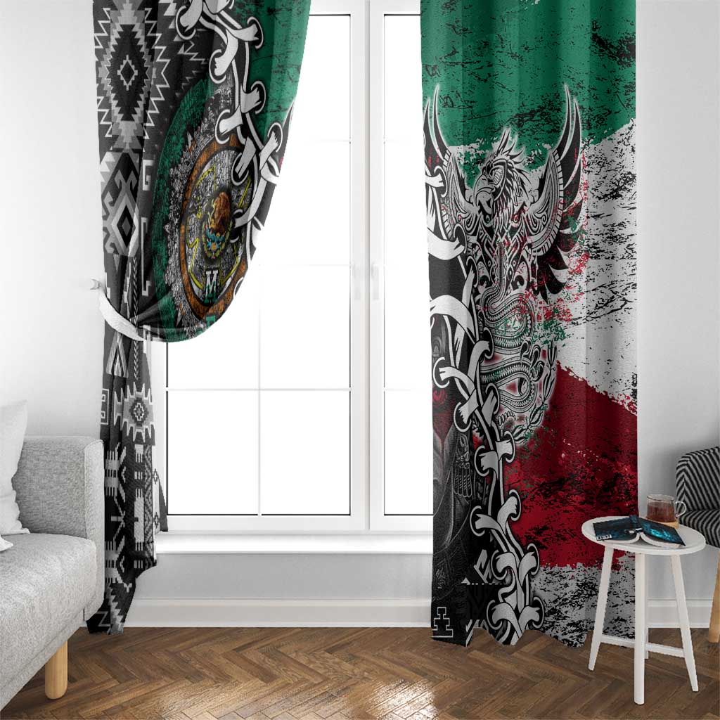 Aztec Warrior Mexican Window Curtain Aztec Calendar Coat of Arms