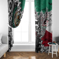 Aztec Warrior Mexican Window Curtain Aztec Calendar Coat of Arms