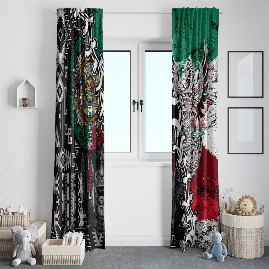 Aztec Warrior Mexican Window Curtain Aztec Calendar Coat of Arms