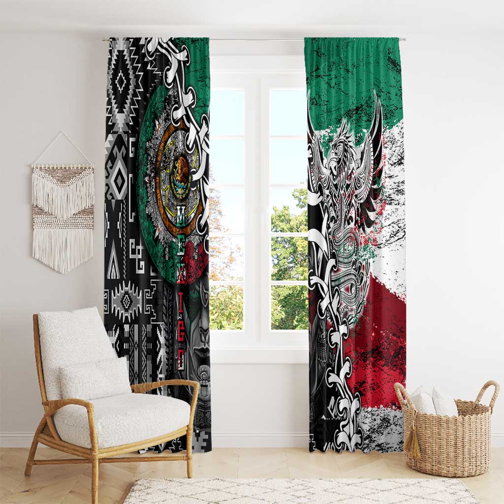 Aztec Warrior Mexican Window Curtain Aztec Calendar Coat of Arms