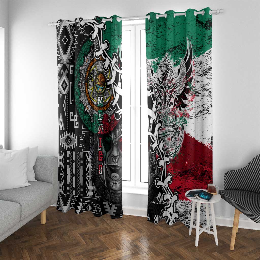 Aztec Warrior Mexican Window Curtain Aztec Calendar Coat of Arms