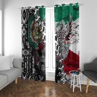Aztec Warrior Mexican Window Curtain Aztec Calendar Coat of Arms