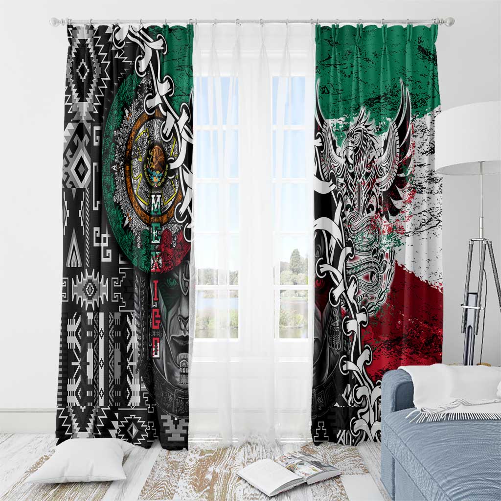 Aztec Warrior Mexican Window Curtain Aztec Calendar Coat of Arms