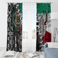 Aztec Warrior Mexican Window Curtain Aztec Calendar Coat of Arms