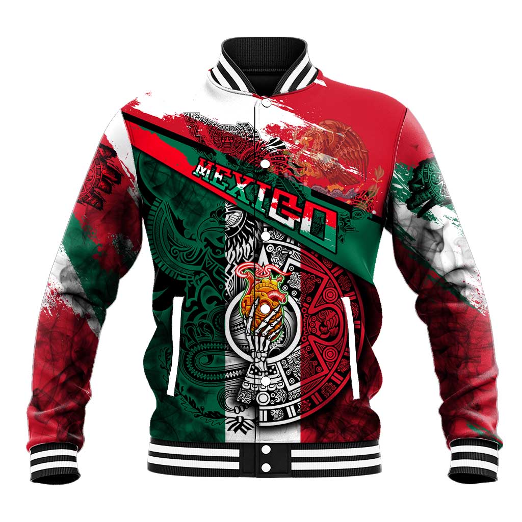 My Home My Blood Mexico Baseball Jacket Mexican Map Aztec