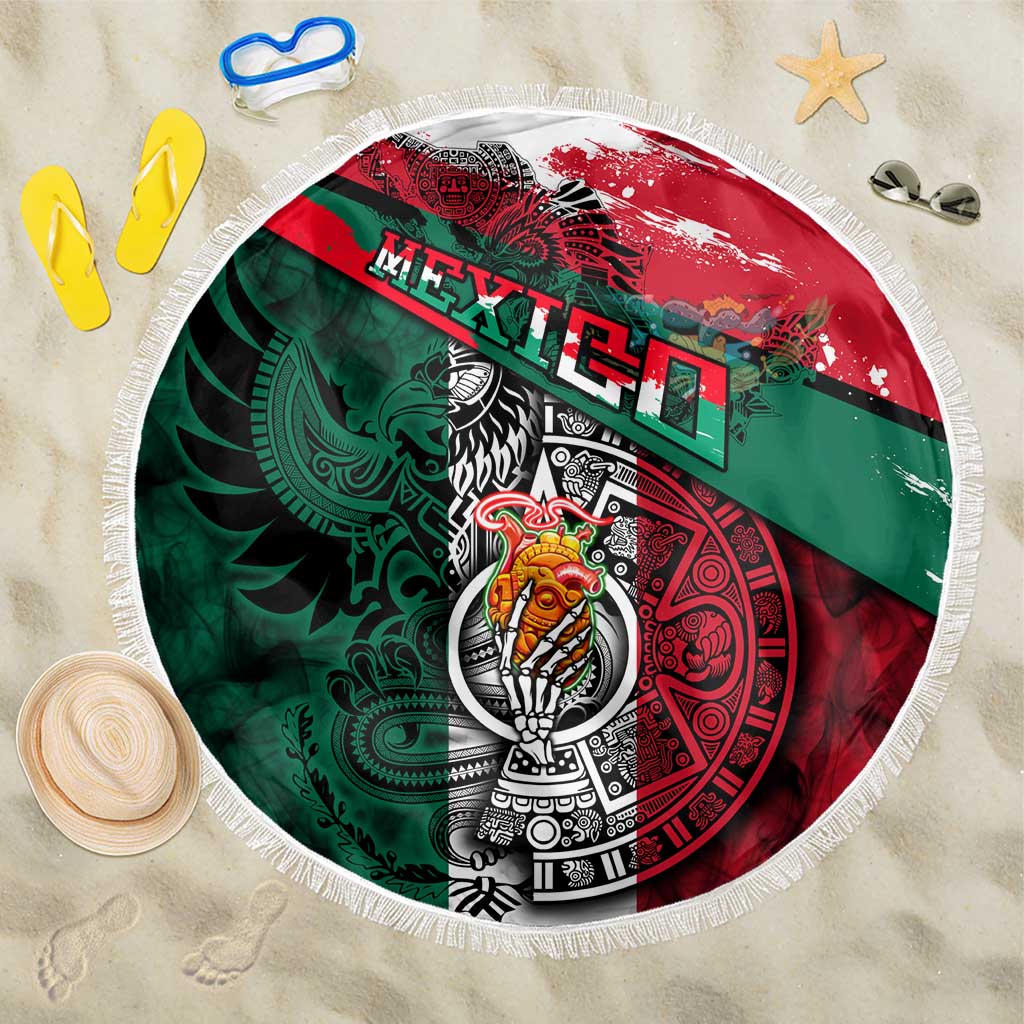 My Home My Blood Mexico Beach Blanket Mexican Map Aztec