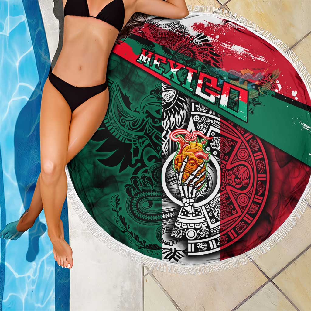 My Home My Blood Mexico Beach Blanket Mexican Map Aztec