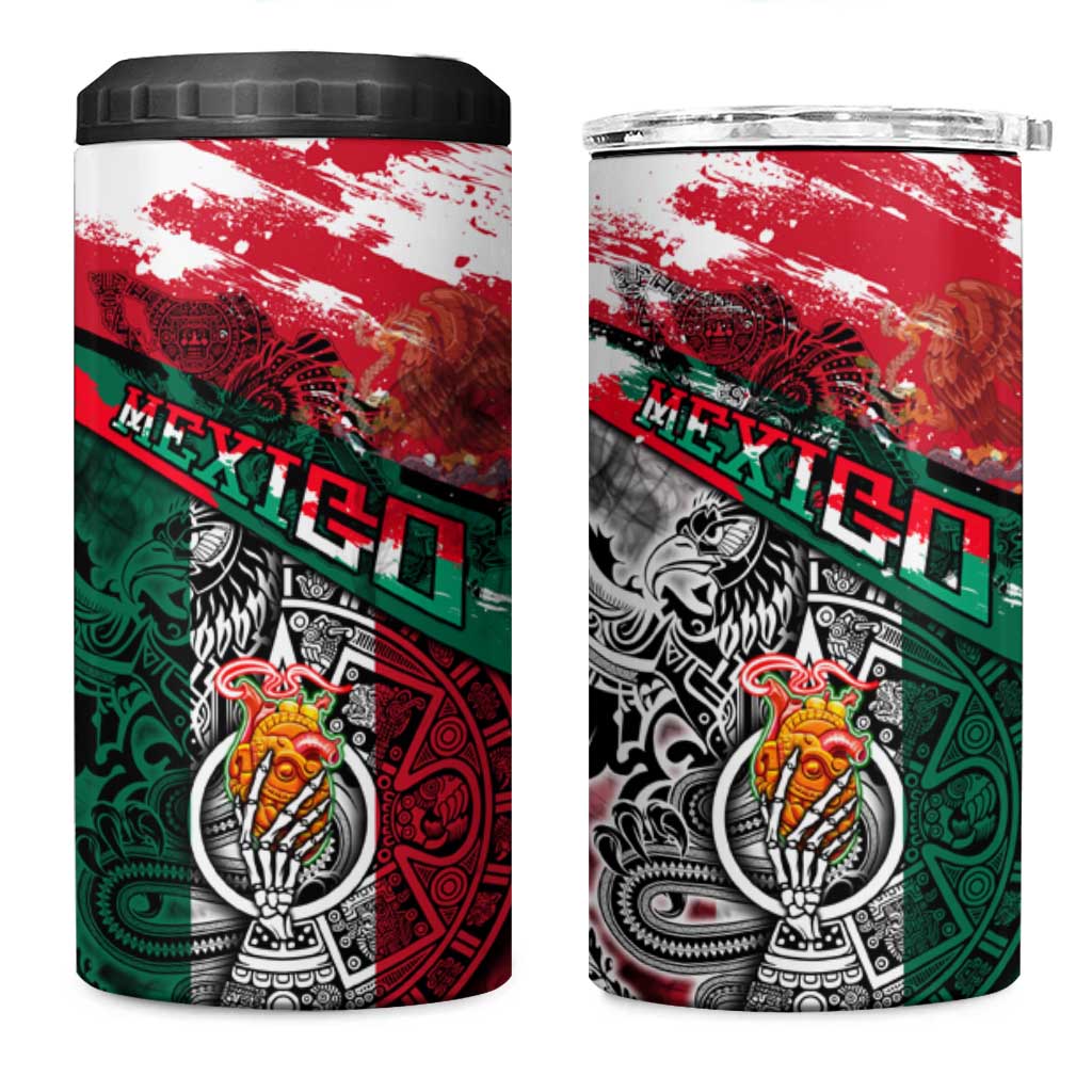 My Home My Blood Mexico 4 in 1 Can Cooler Tumbler Mexican Map Aztec