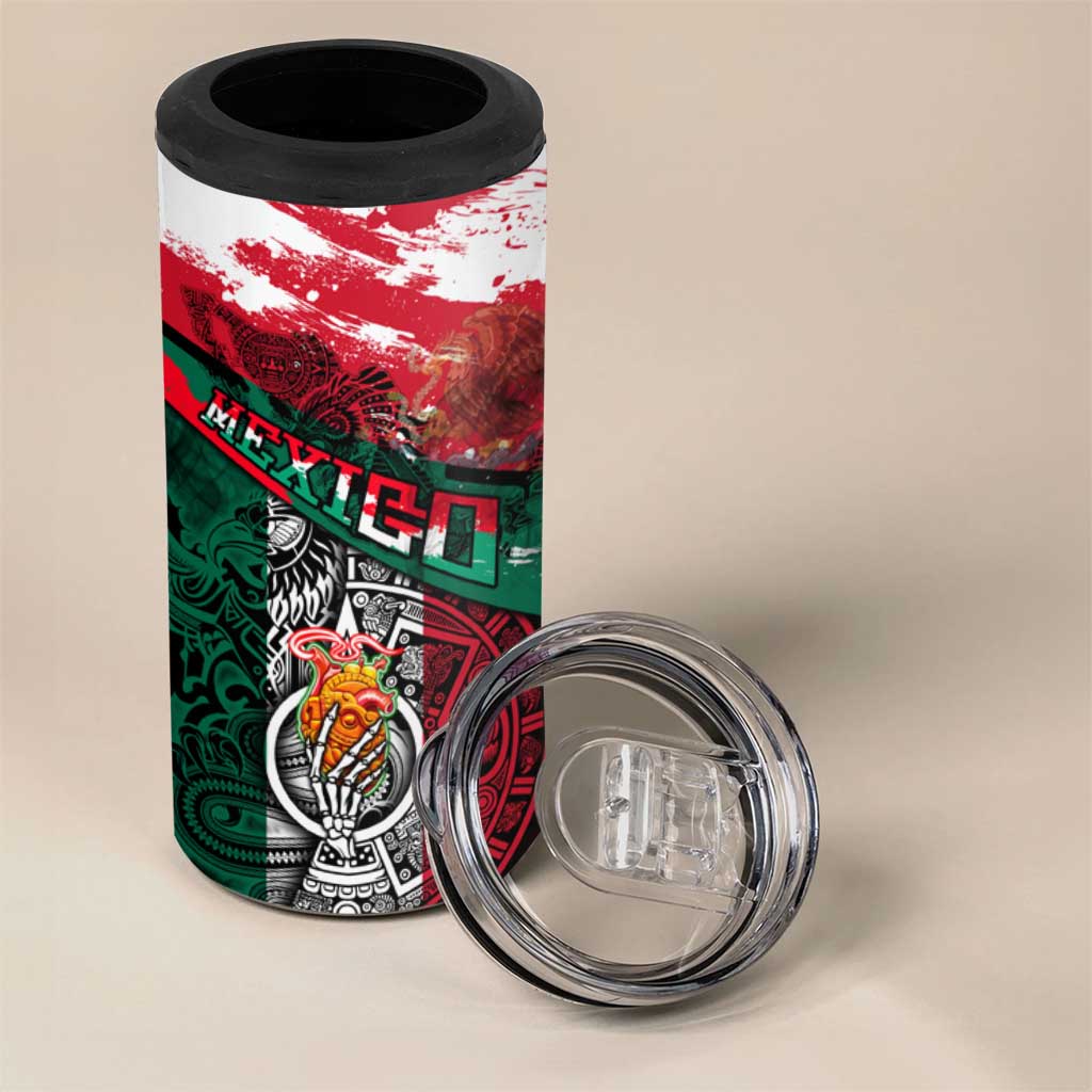 My Home My Blood Mexico 4 in 1 Can Cooler Tumbler Mexican Map Aztec
