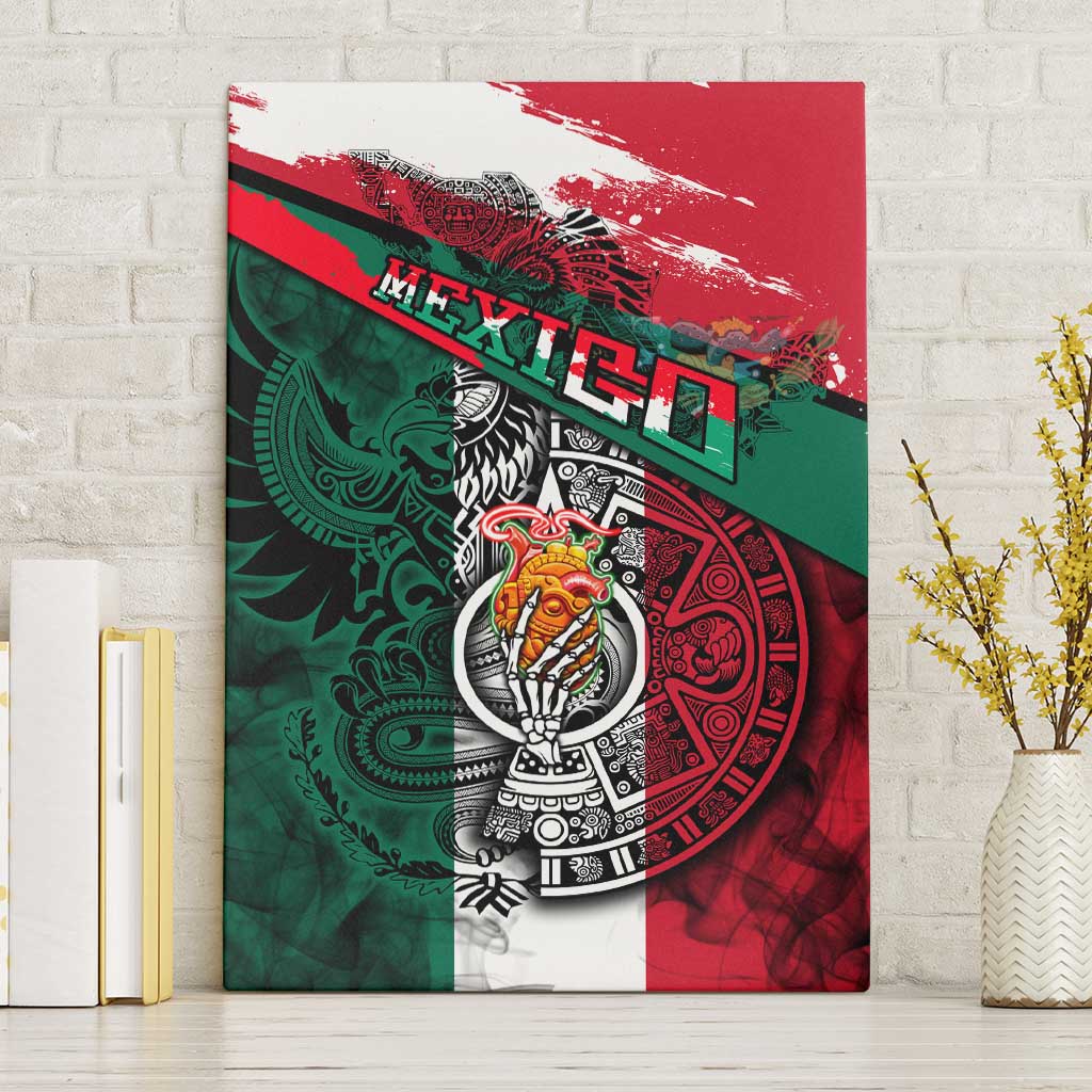 My Home My Blood Mexico Canvas Wall Art Mexican Map Aztec
