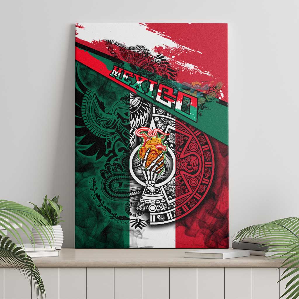 My Home My Blood Mexico Canvas Wall Art Mexican Map Aztec