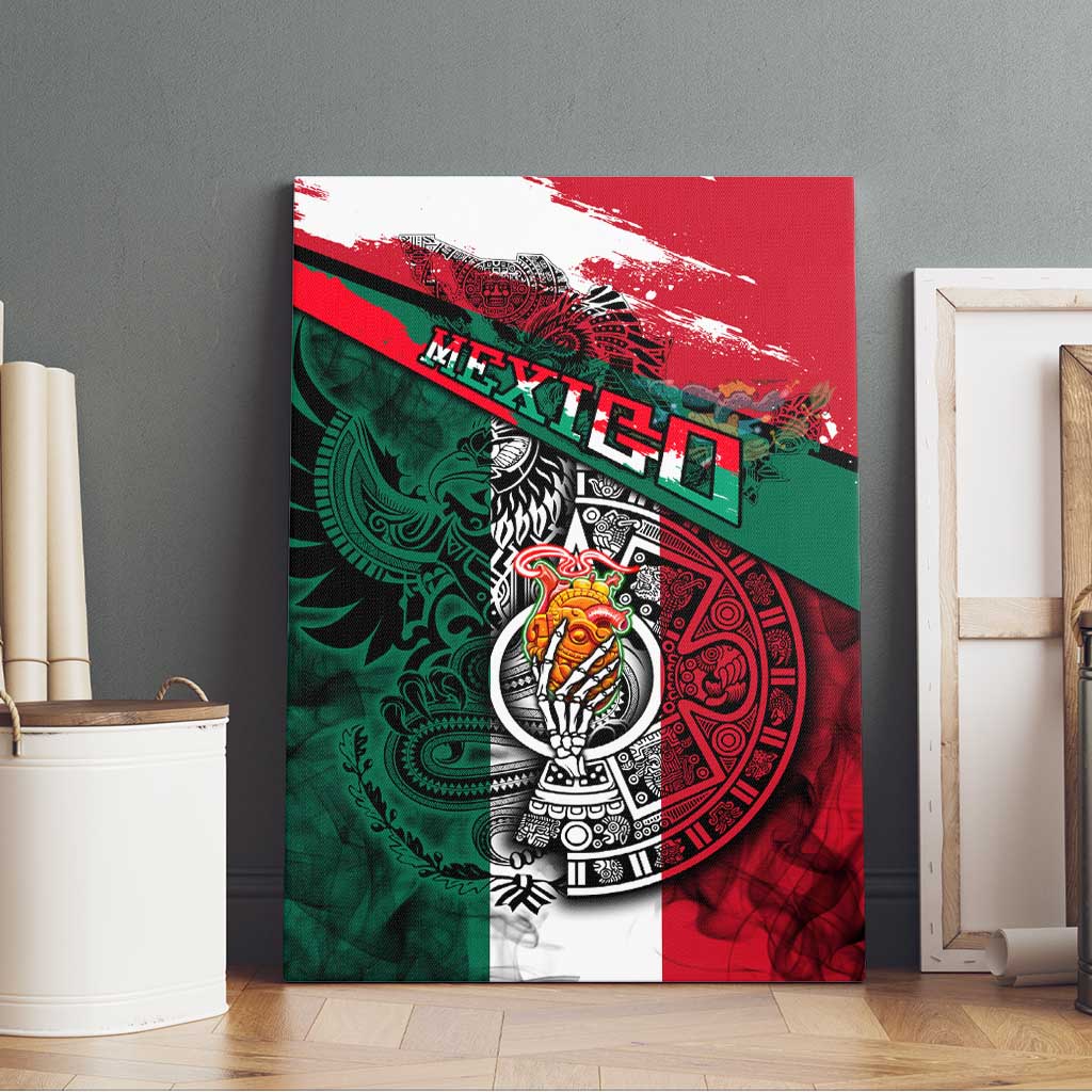 My Home My Blood Mexico Canvas Wall Art Mexican Map Aztec