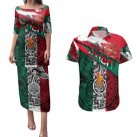 My Home My Blood Mexico Couples Matching Puletasi and Hawaiian Shirt Mexican Map Aztec