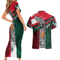 My Home My Blood Mexico Couples Matching Short Sleeve Bodycon Dress and Hawaiian Shirt Mexican Map Aztec