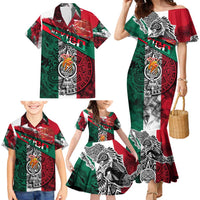 My Home My Blood Mexico Family Matching Mermaid Dress and Hawaiian Shirt Mexican Map Aztec