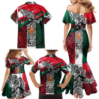 My Home My Blood Mexico Family Matching Mermaid Dress and Hawaiian Shirt Mexican Map Aztec