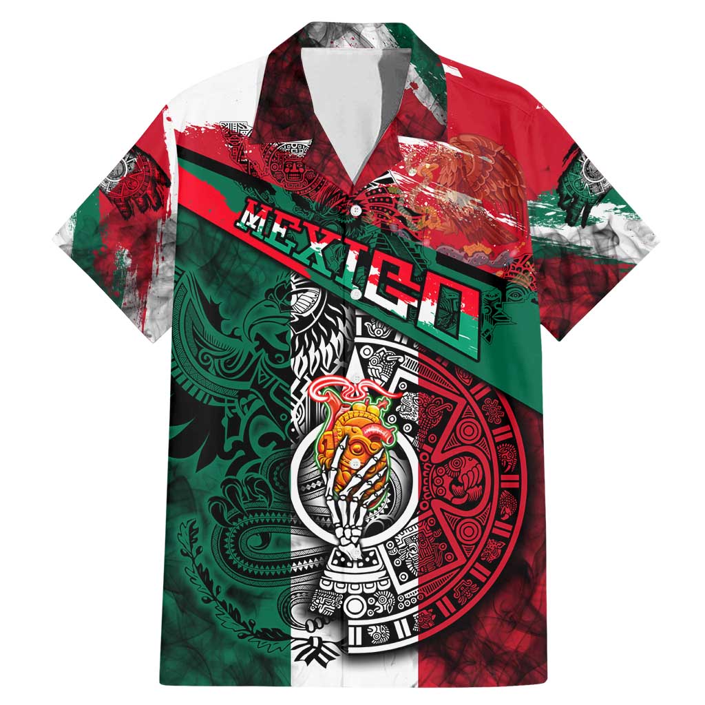 My Home My Blood Mexico Family Matching Mermaid Dress and Hawaiian Shirt Mexican Map Aztec