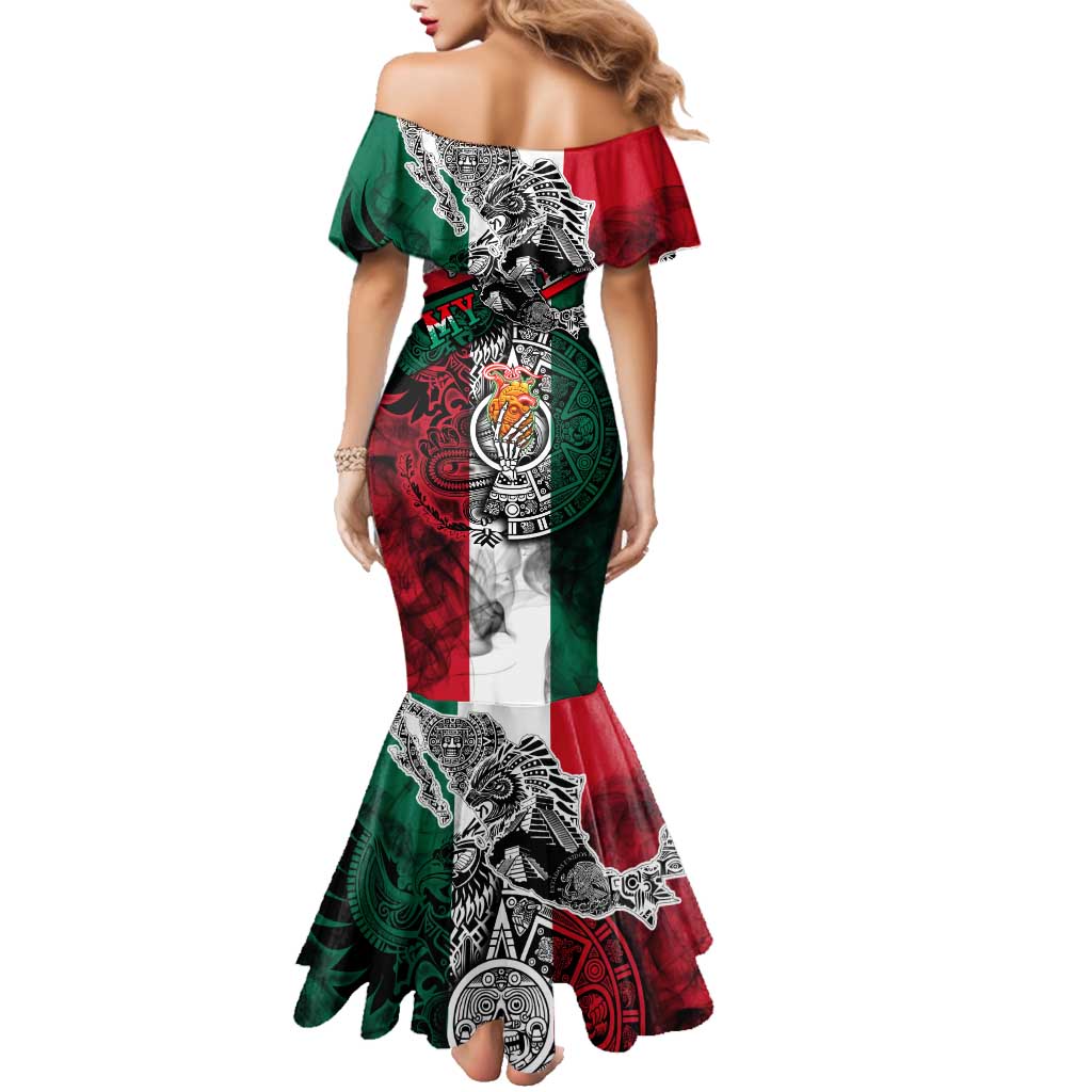 My Home My Blood Mexico Family Matching Mermaid Dress and Hawaiian Shirt Mexican Map Aztec