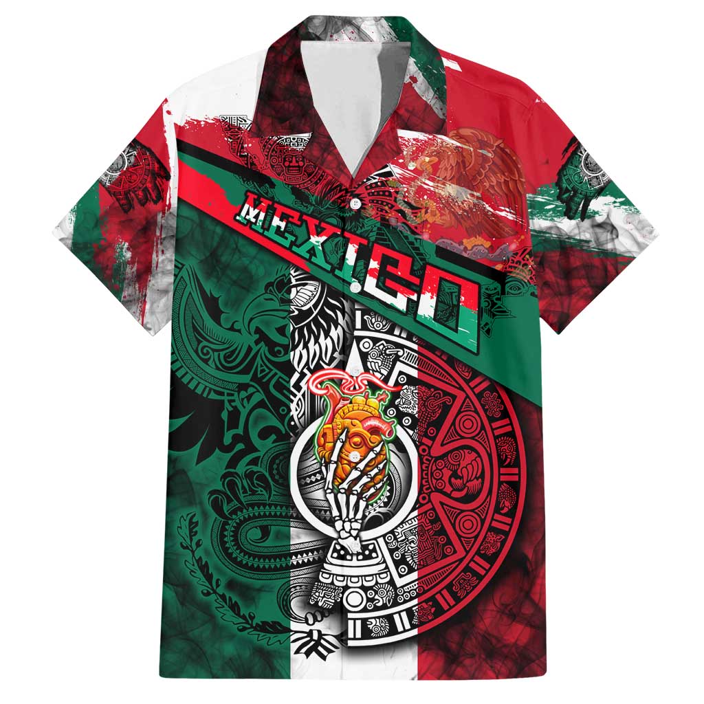 My Home My Blood Mexico Family Matching Off Shoulder Maxi Dress and Hawaiian Shirt Mexican Map Aztec