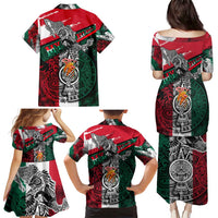 My Home My Blood Mexico Family Matching Puletasi and Hawaiian Shirt Mexican Map Aztec