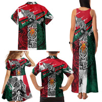My Home My Blood Mexico Family Matching Tank Maxi Dress and Hawaiian Shirt Mexican Map Aztec