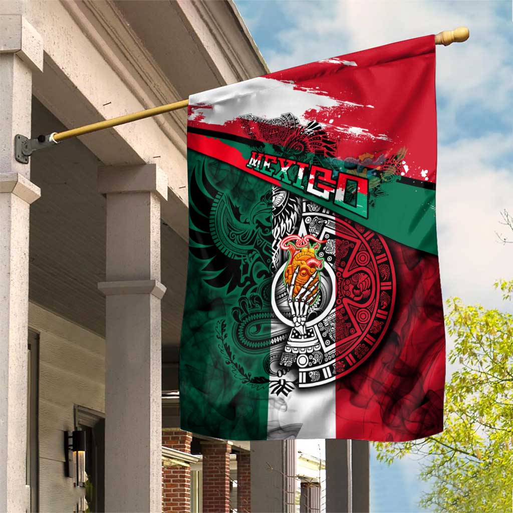 My Home My Blood Mexico Garden Flag Mexican Map Aztec