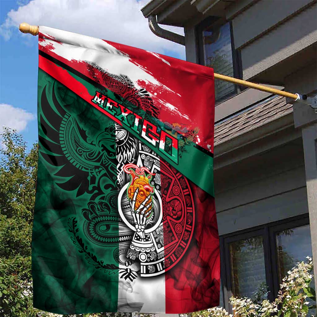 My Home My Blood Mexico Garden Flag Mexican Map Aztec