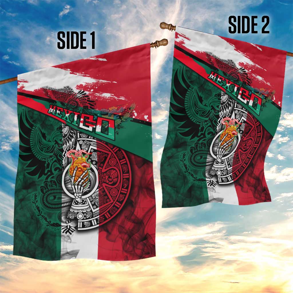 My Home My Blood Mexico Garden Flag Mexican Map Aztec