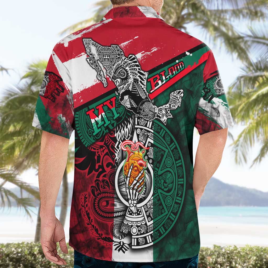 My Home My Blood Mexico Hawaiian Shirt Mexican Map Aztec