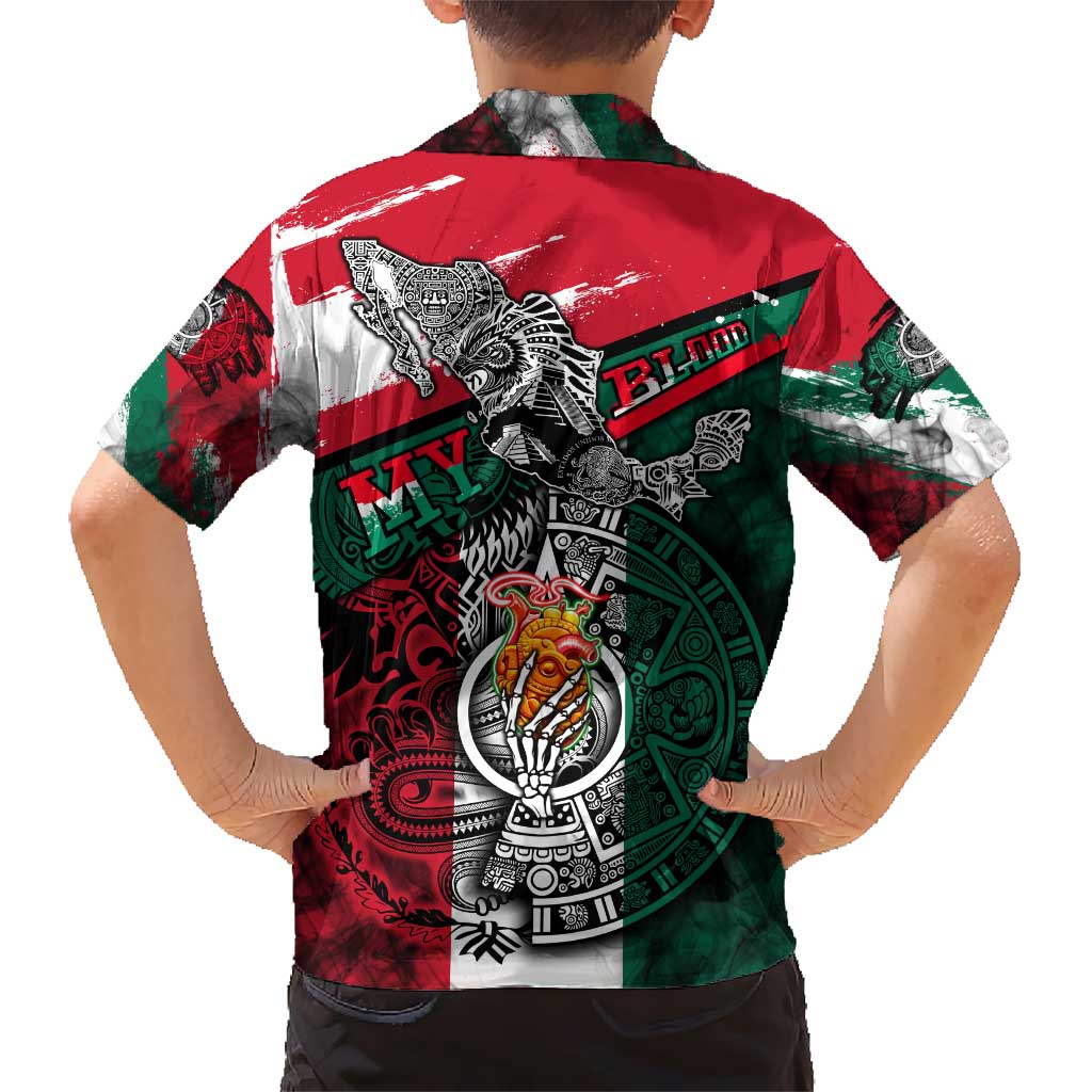 My Home My Blood Mexico Hawaiian Shirt Mexican Map Aztec