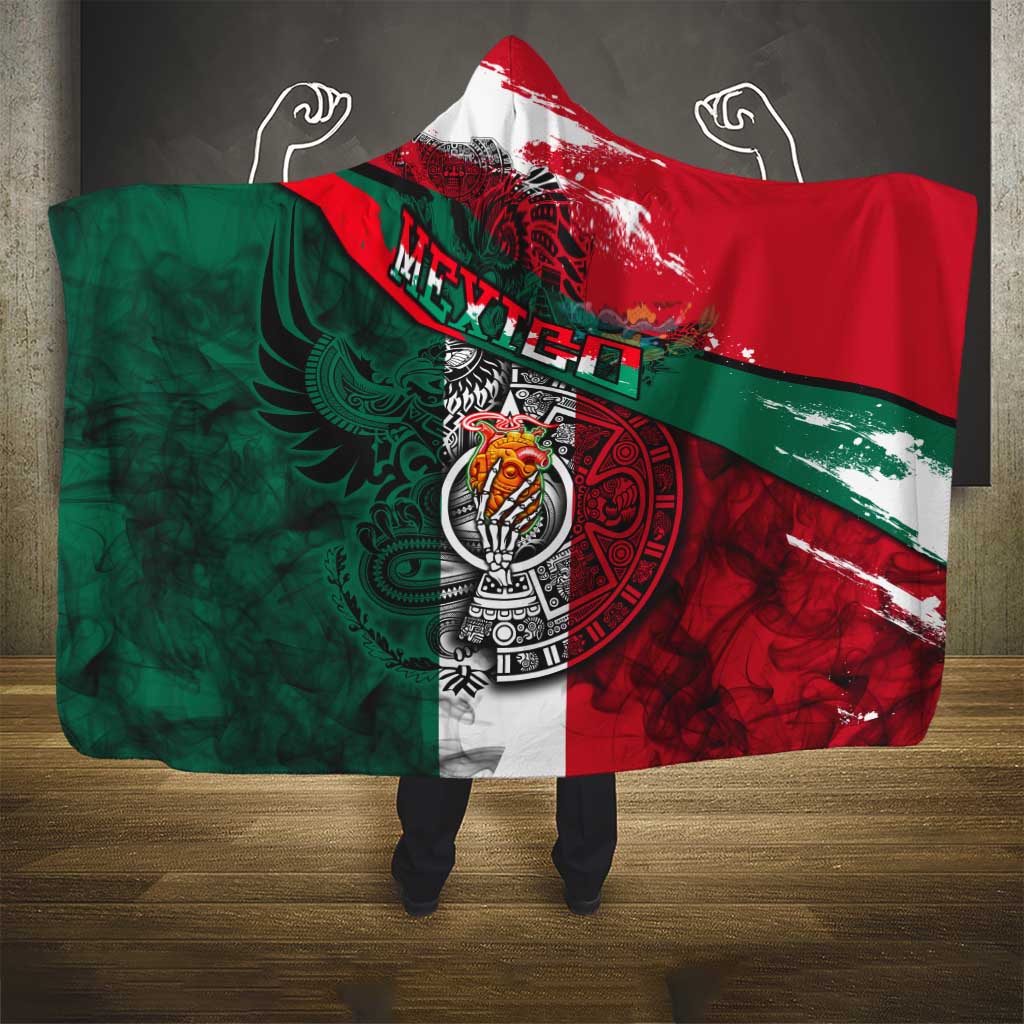 My Home My Blood Mexico Hooded Blanket Mexican Map Aztec